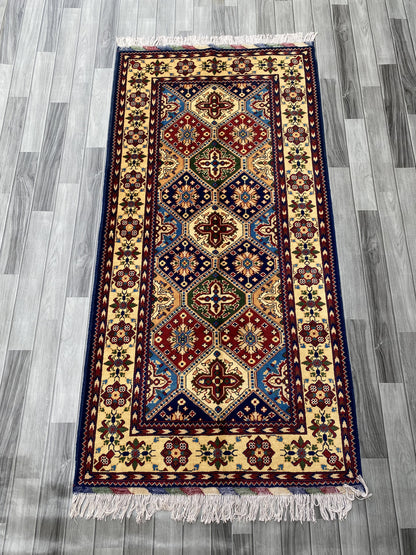 Hand Woven Traditional Hallway Runner Rug | 199 x 98 CM KSM # 2984