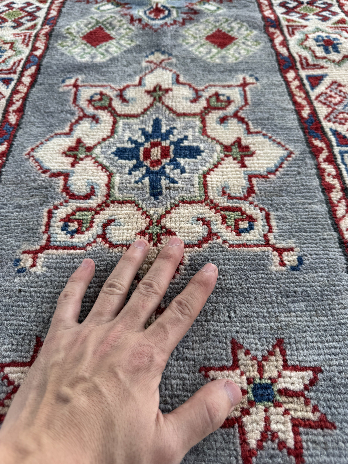 Handmade Afghan Kazak Hallway Runner Rug 191 CM x 61 CM SK#1507