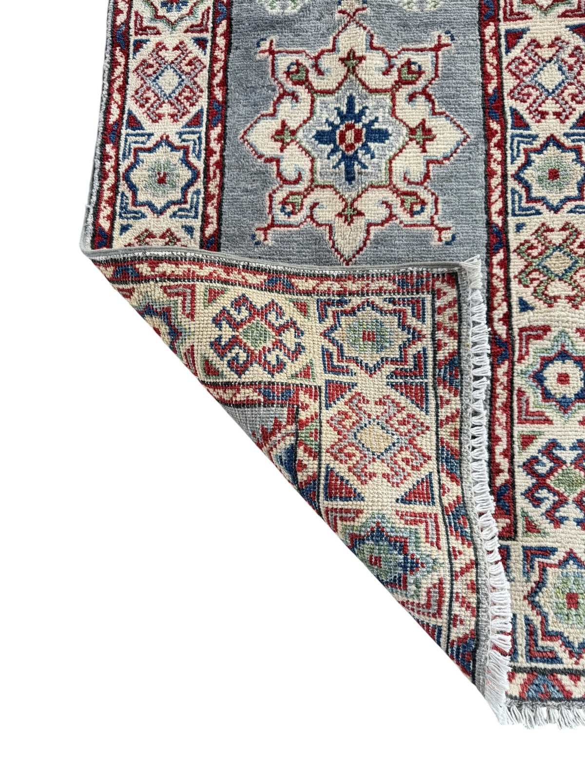 Handmade Afghan Kazak Hallway Runner Rug 191 CM x 61 CM SK#1507