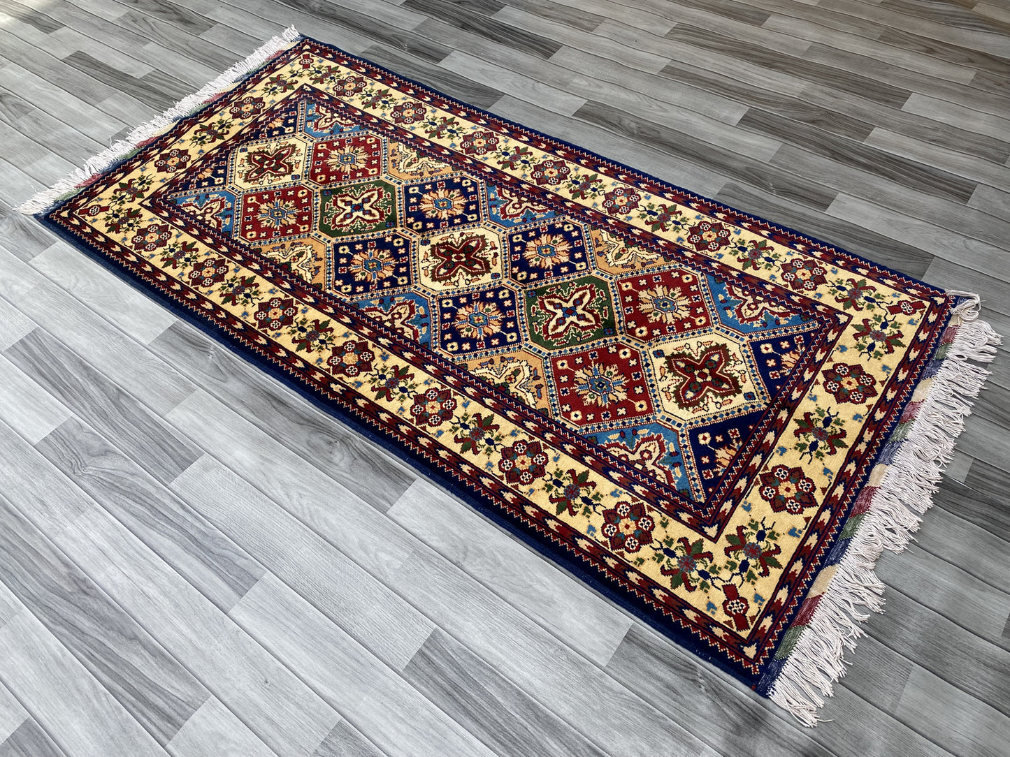 Hand Woven Traditional Hallway Runner Rug | 199 x 98 CM KSM # 2984