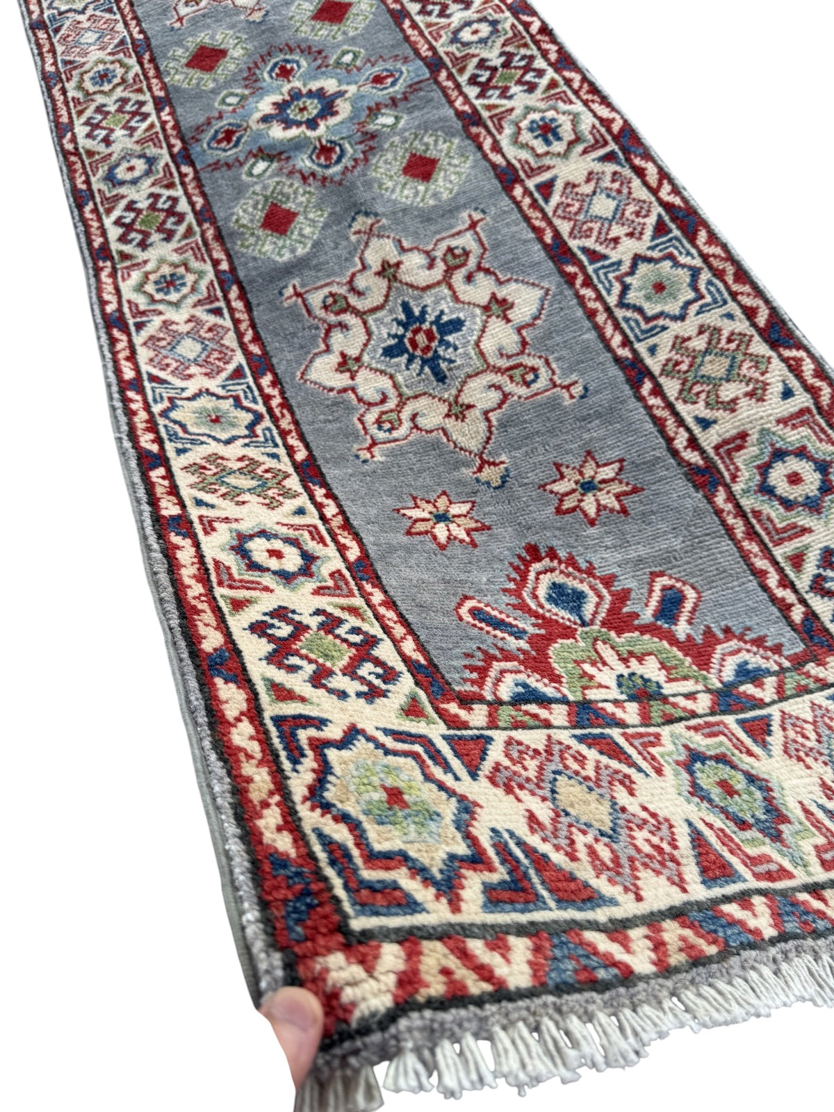 Handmade Afghan Kazak Hallway Runner Rug 191 CM x 61 CM SK#1507