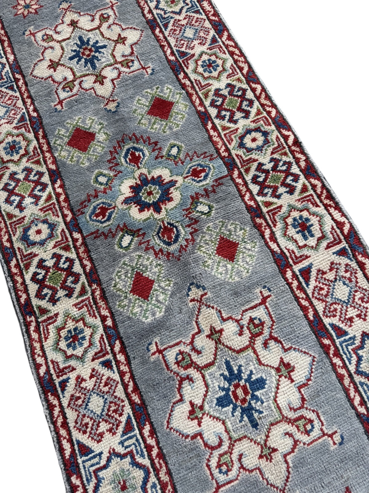 Handmade Afghan Kazak Hallway Runner Rug 191 CM x 61 CM SK#1507