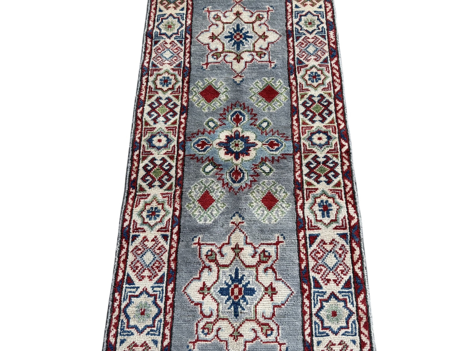 Handmade Afghan Kazak Hallway Runner Rug 191 CM x 61 CM SK#1507