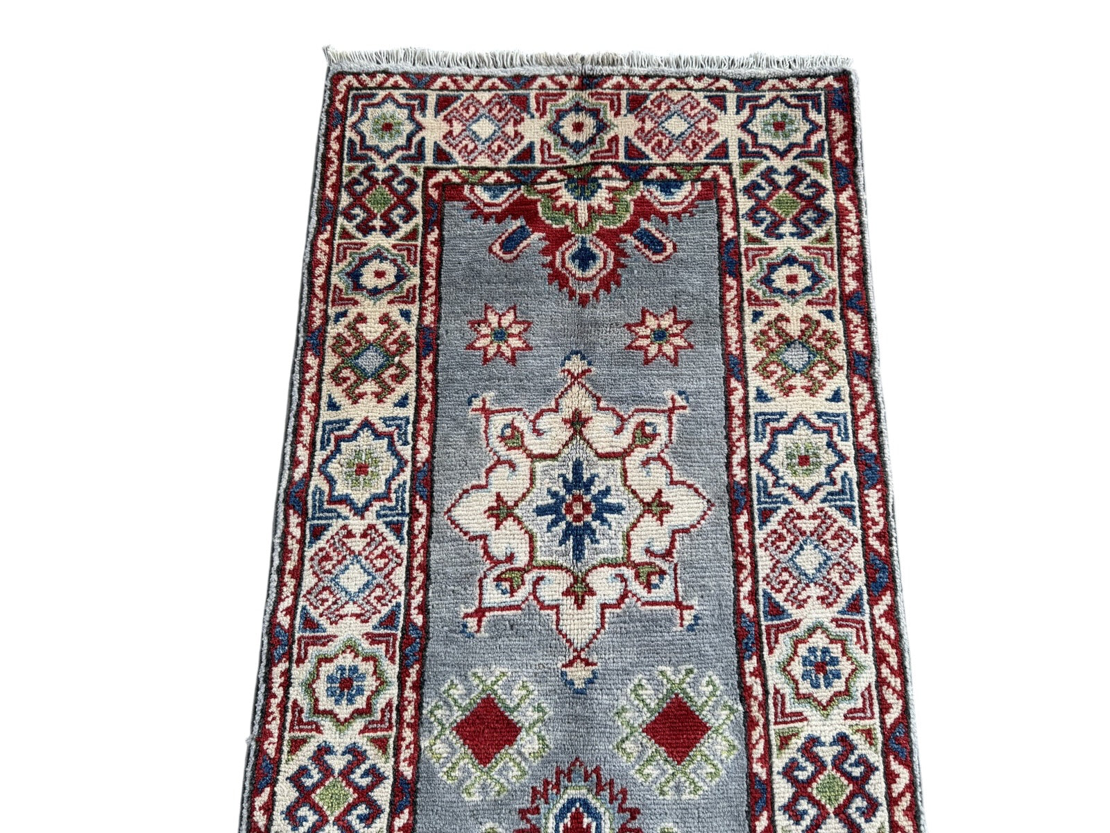 Handmade Afghan Kazak Hallway Runner Rug 191 CM x 61 CM SK#1507
