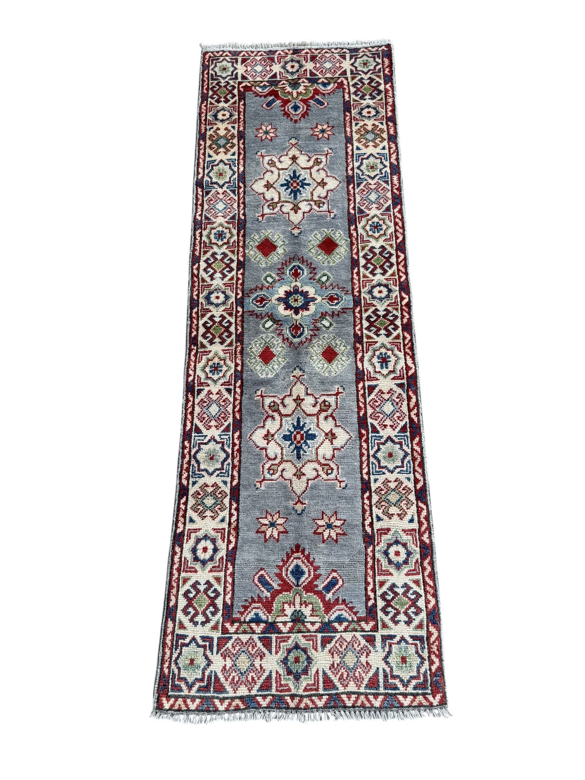 Handmade Afghan Kazak Hallway Runner Rug 191 CM x 61 CM SK#1507