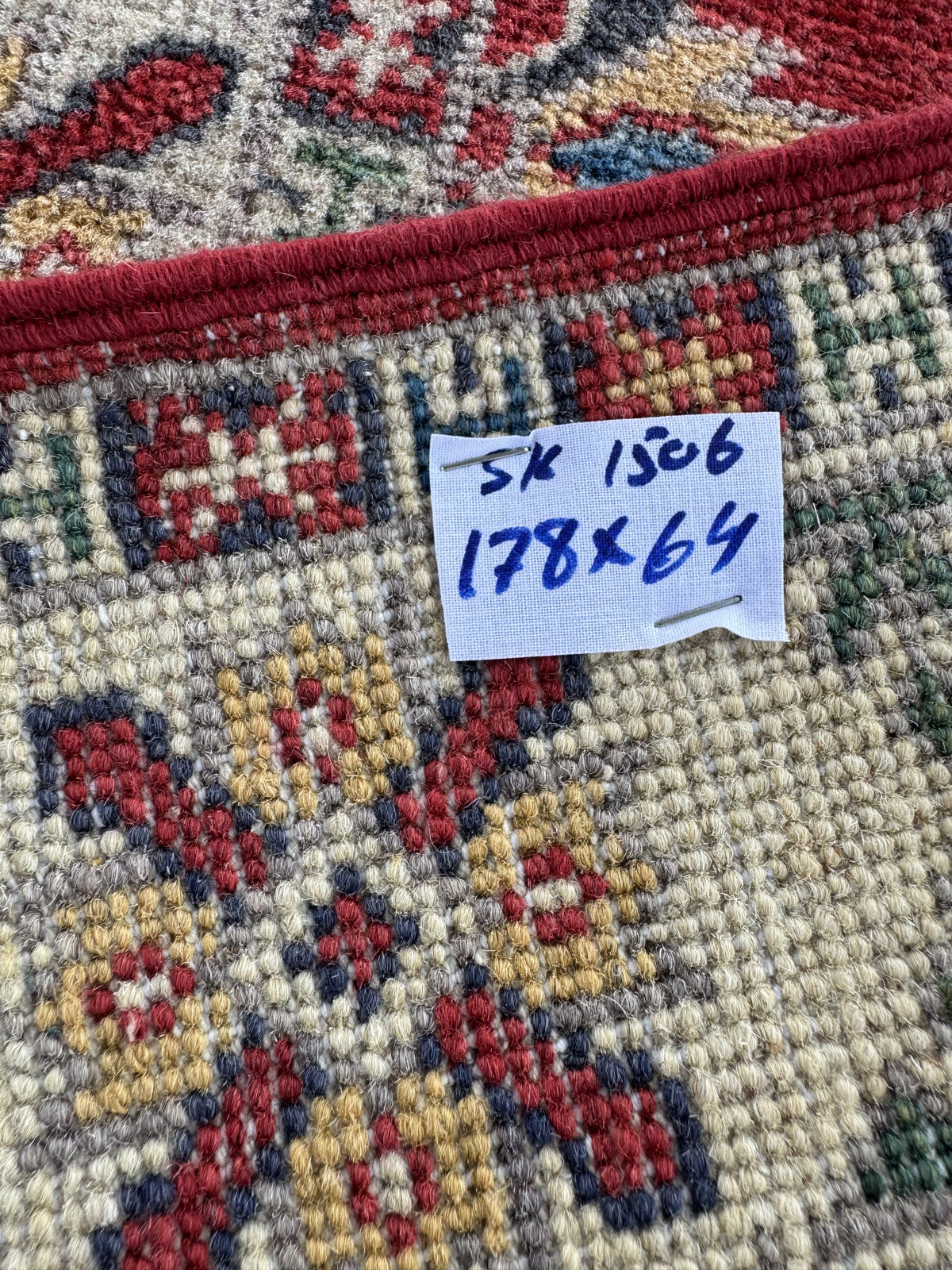 Handmade Afghan Kazak Hallway Runner Rug 178 CM x 64 CM SK#1506