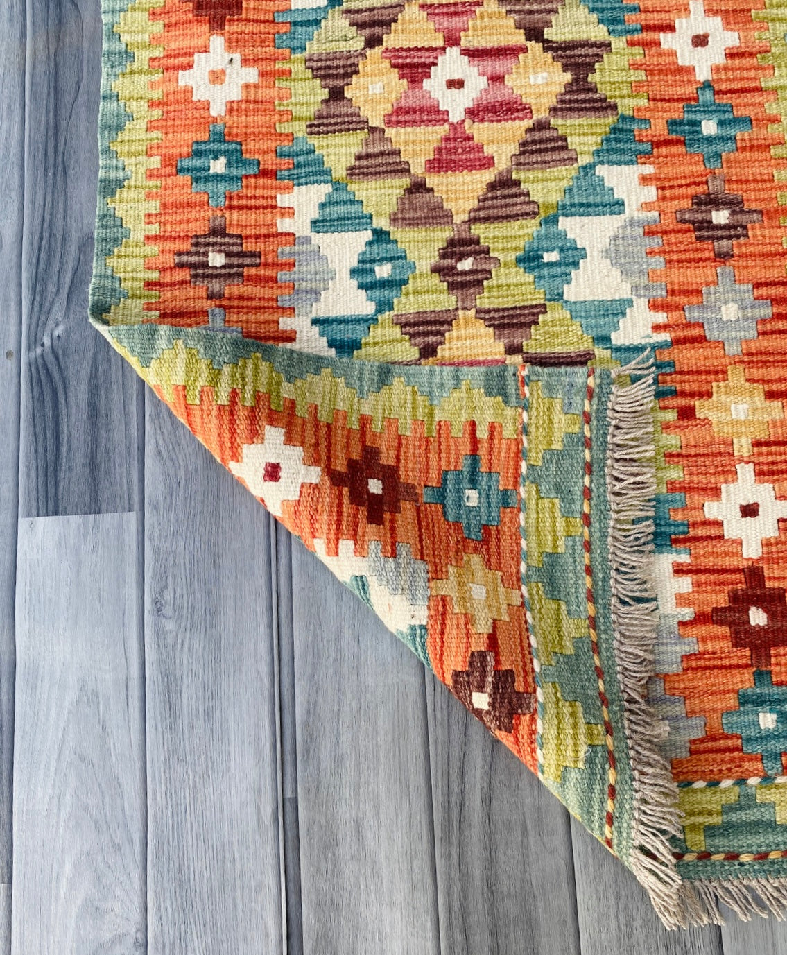 Handmade Afghan Chobi Kilim Rug 89 CM x 58 CM ( SS # 46 )
