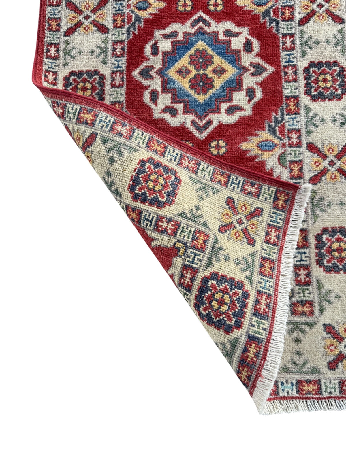 Handmade Afghan Kazak Hallway Runner Rug 178 CM x 64 CM SK#1506