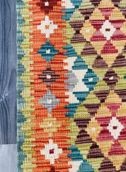 Handmade Afghan Chobi Kilim Rug 89 CM x 58 CM ( SS # 46 )
