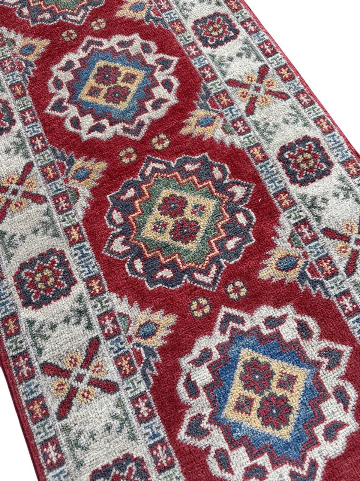 Handmade Afghan Kazak Hallway Runner Rug 178 CM x 64 CM SK#1506