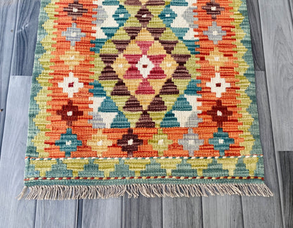 Handmade Afghan Chobi Kilim Rug 89 CM x 58 CM ( SS # 46 )