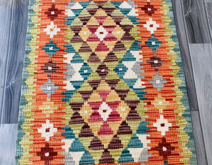 Handmade Afghan Chobi Kilim Rug 89 CM x 58 CM ( SS # 46 )