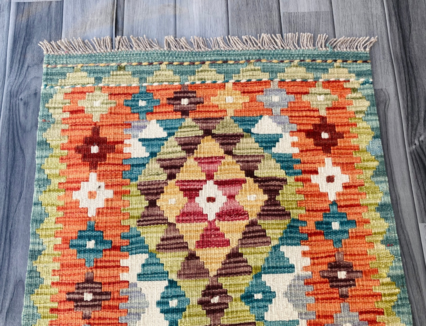 Handmade Afghan Chobi Kilim Rug 89 CM x 58 CM ( SS # 46 )