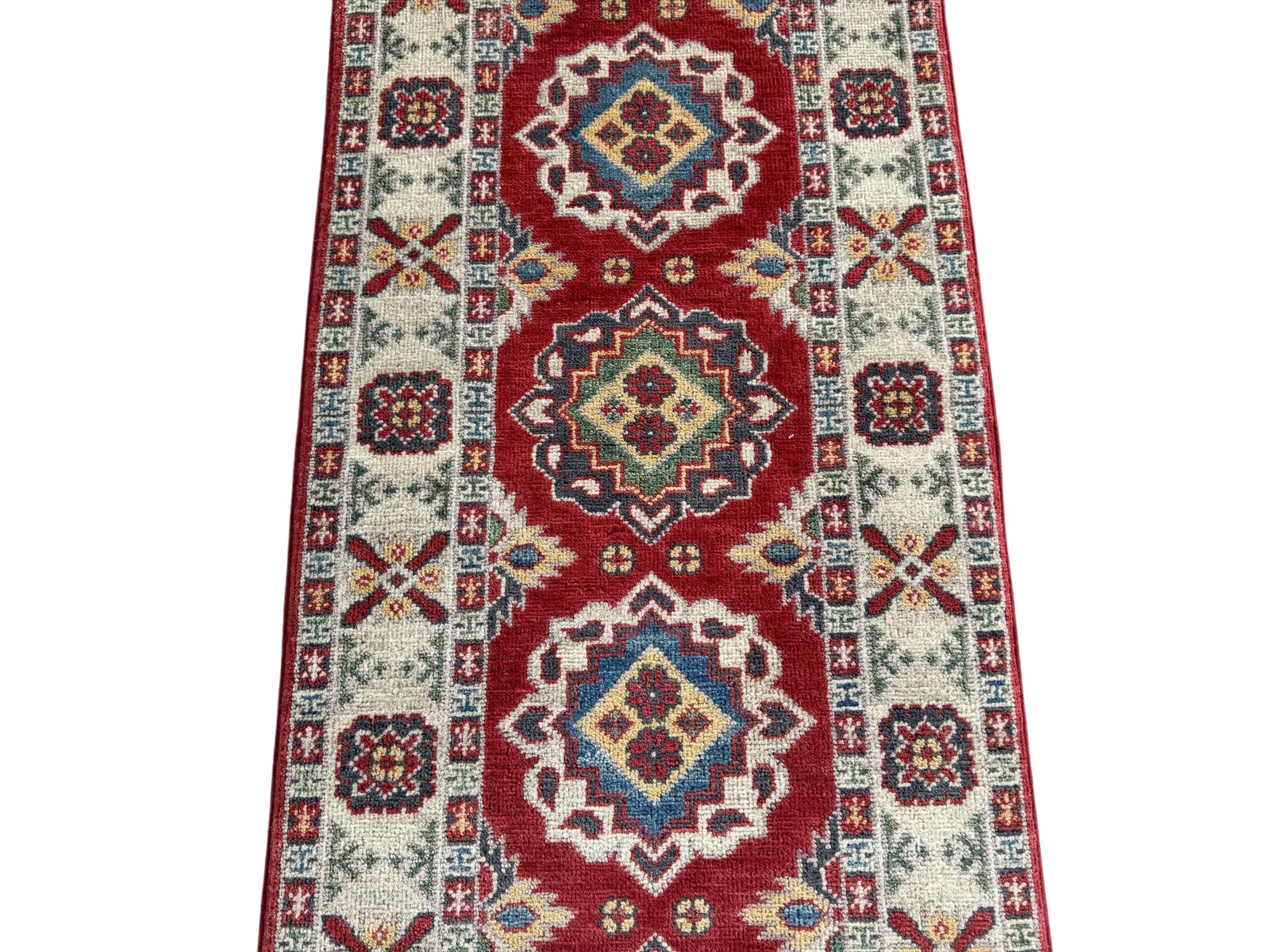Handmade Afghan Kazak Hallway Runner Rug 178 CM x 64 CM SK#1506