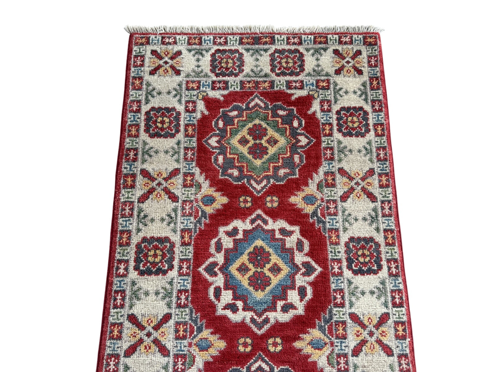 Handmade Afghan Kazak Hallway Runner Rug 178 CM x 64 CM SK#1506