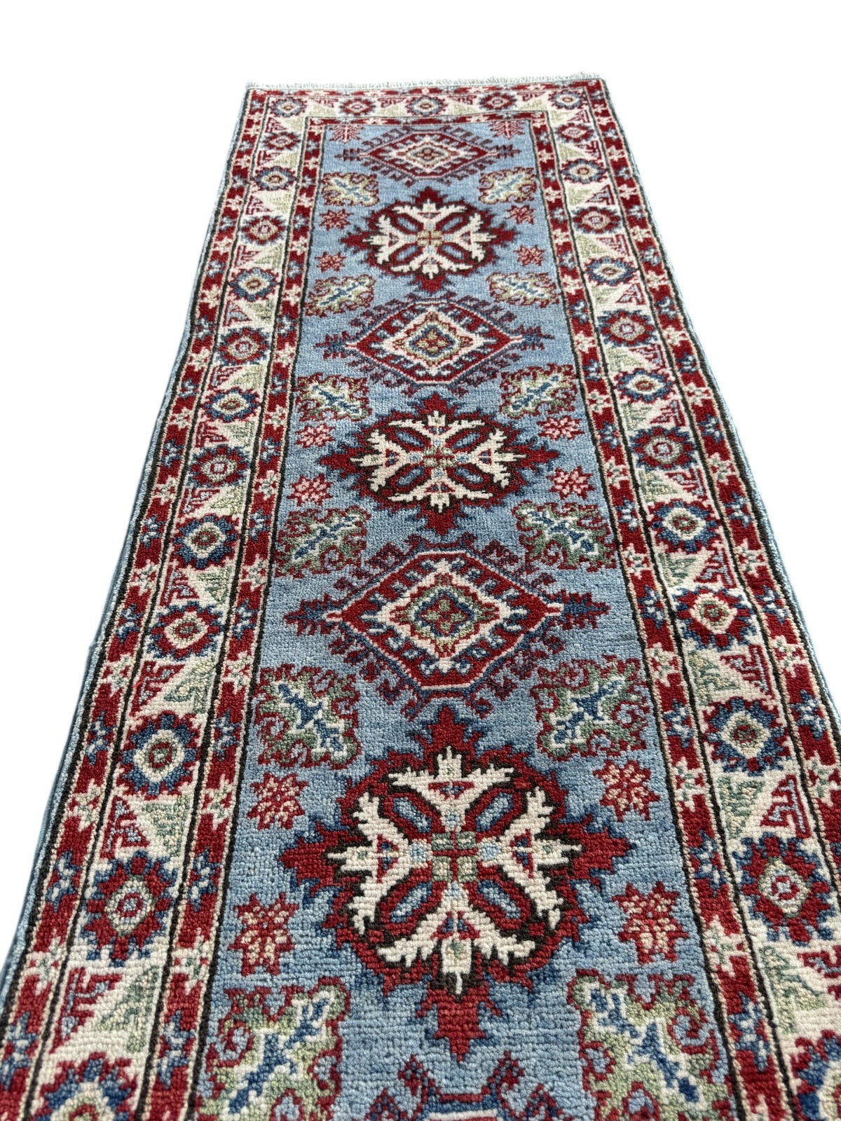 Handmade Afghan Kazak Hallway Runner Rug 165 CM x 57 CM SK#1505