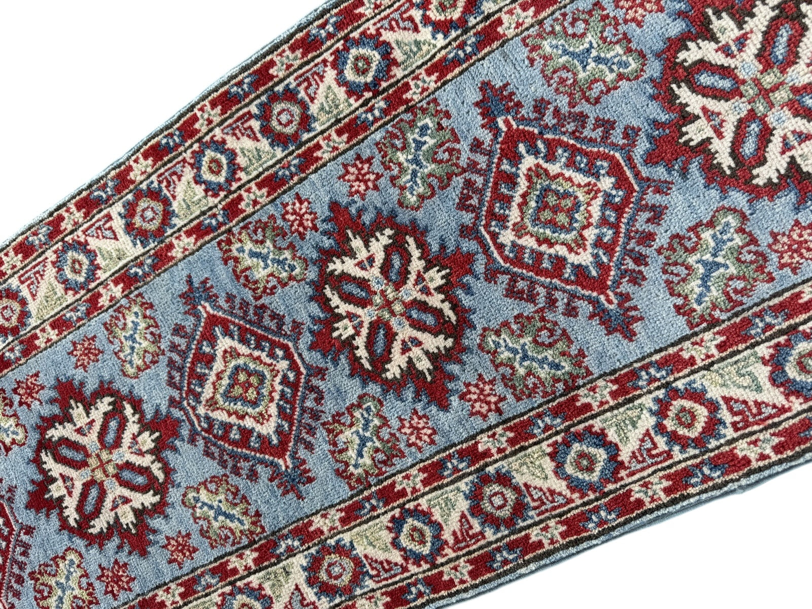Handmade Afghan Kazak Hallway Runner Rug 165 CM x 57 CM SK#1505