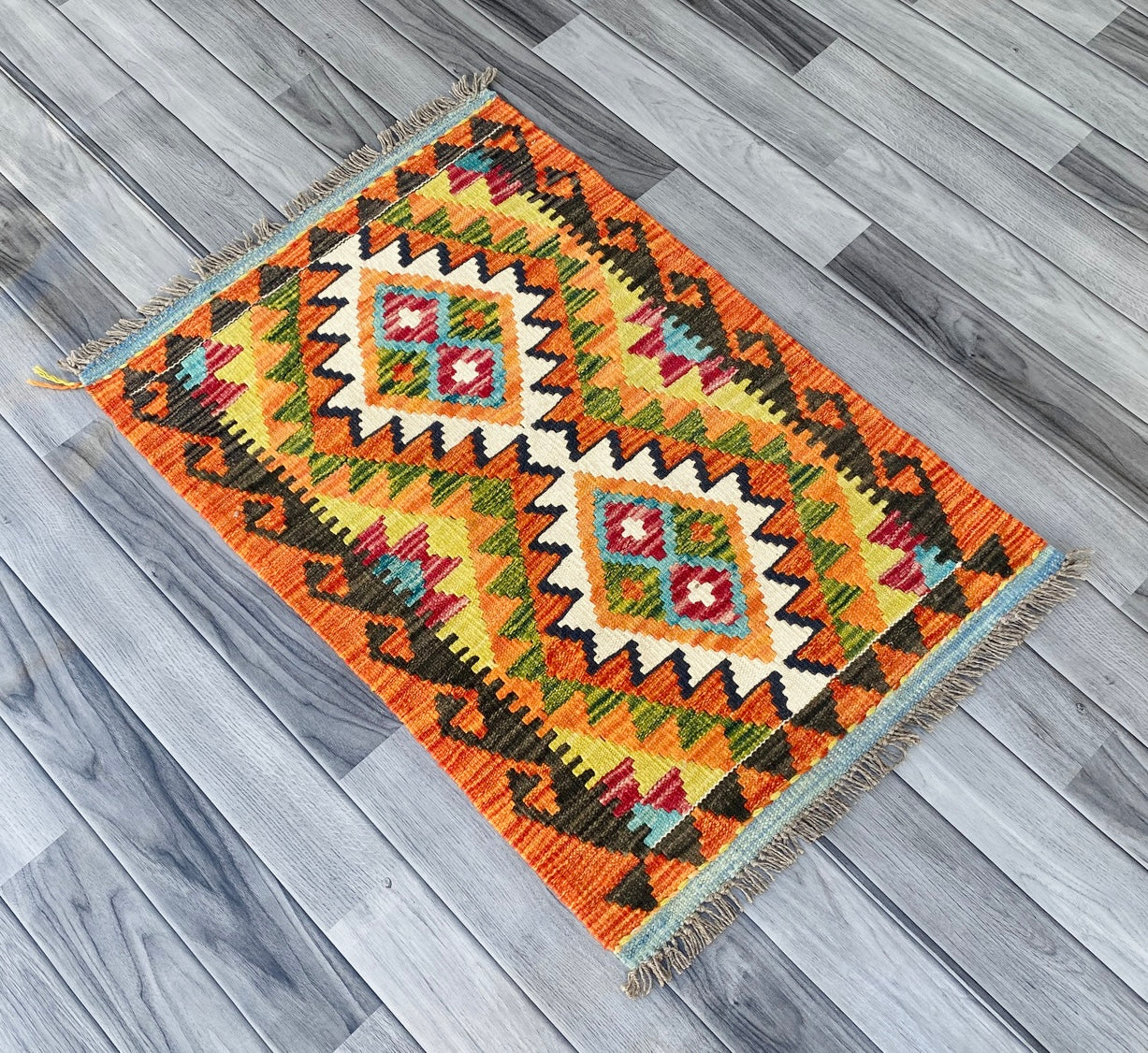 Handmade Afghan Chobi Kilim Rug 88 CM x 61 CM ( SS # 45 )