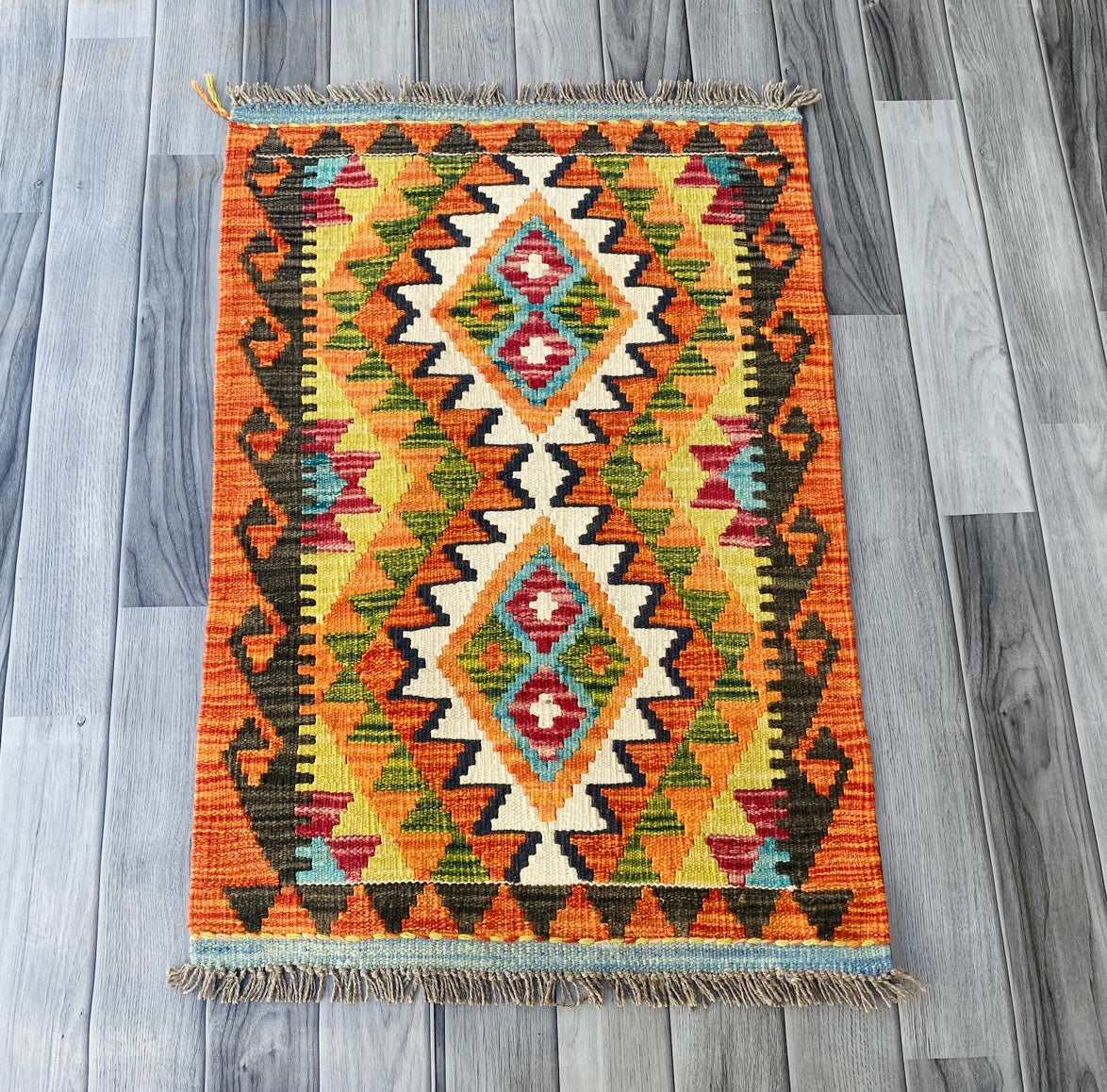 Handmade Afghan Chobi Kilim Rug 88 CM x 61 CM ( SS # 45 )