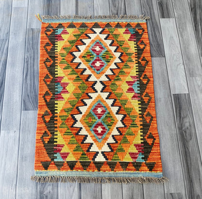 Handmade Afghan Chobi Kilim Rug 88 CM x 61 CM ( SS # 45 )