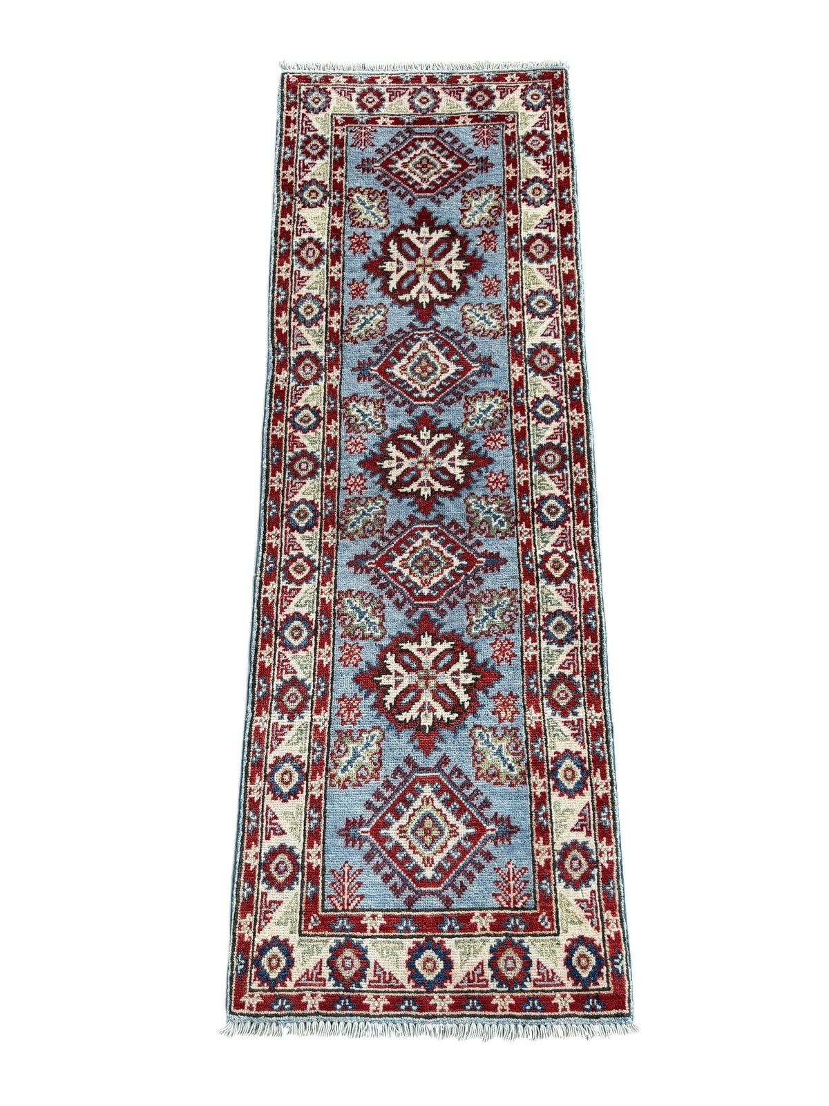 Handmade Afghan Kazak Hallway Runner Rug 165 CM x 57 CM SK#1505