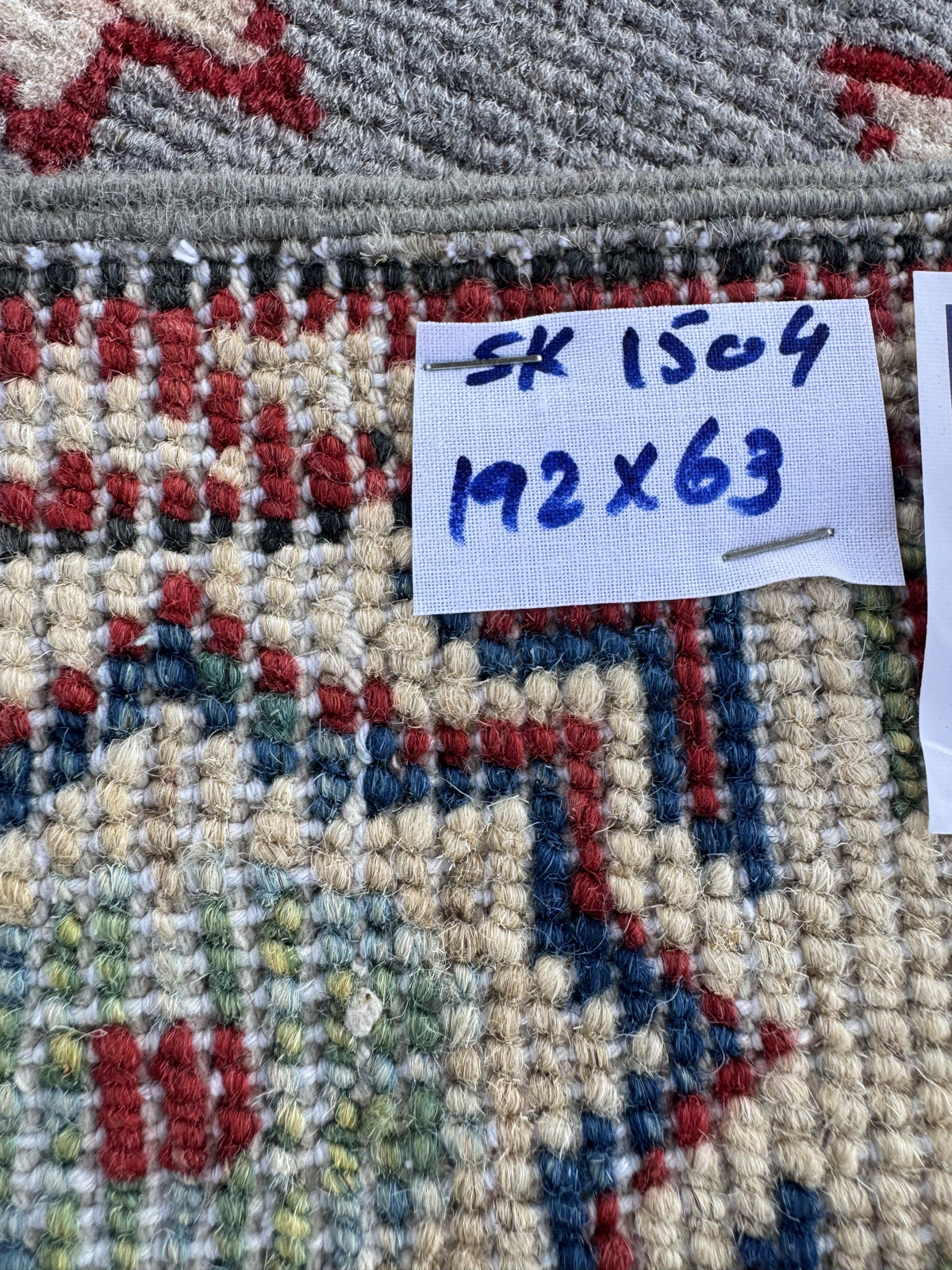 Handmade Afghan Kazak Hallway Runner Rug 192 CM x 63 CM SK#1504