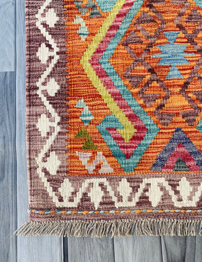 Handmade Afghan Chobi Kilim Rug 88 CM x 64 CM ( SS # 44 )