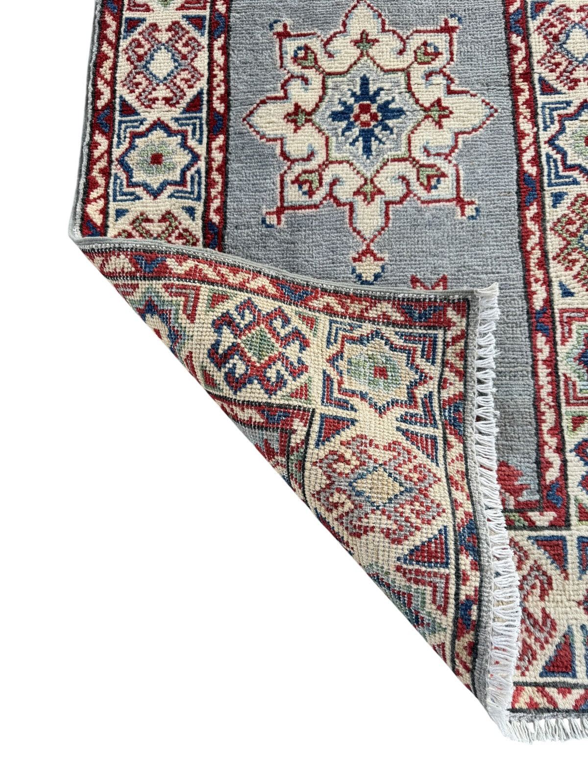 Handmade Afghan Kazak Hallway Runner Rug 192 CM x 63 CM SK#1504