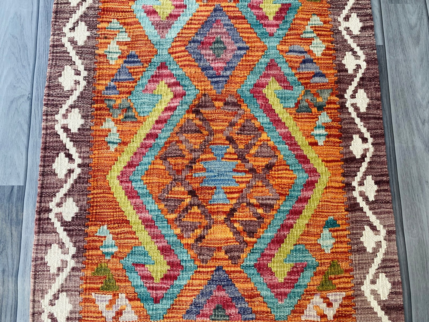 Handmade Afghan Chobi Kilim Rug 88 CM x 64 CM ( SS # 44 )