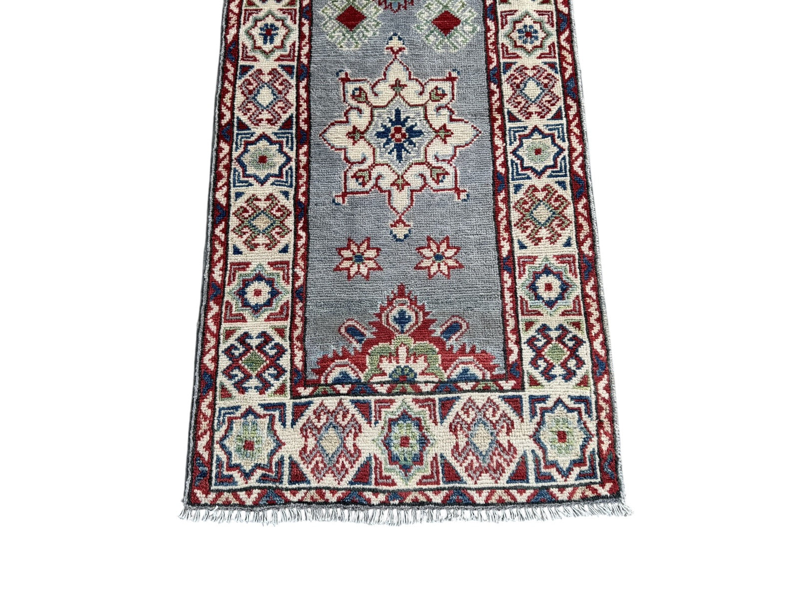 Handmade Afghan Kazak Hallway Runner Rug 192 CM x 63 CM SK#1504