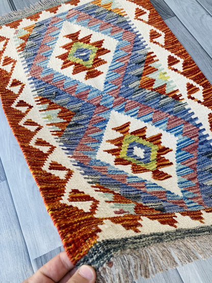 Handmade Afghan Chobi Kilim Rug 89 CM x 59 CM ( SS # 43 )