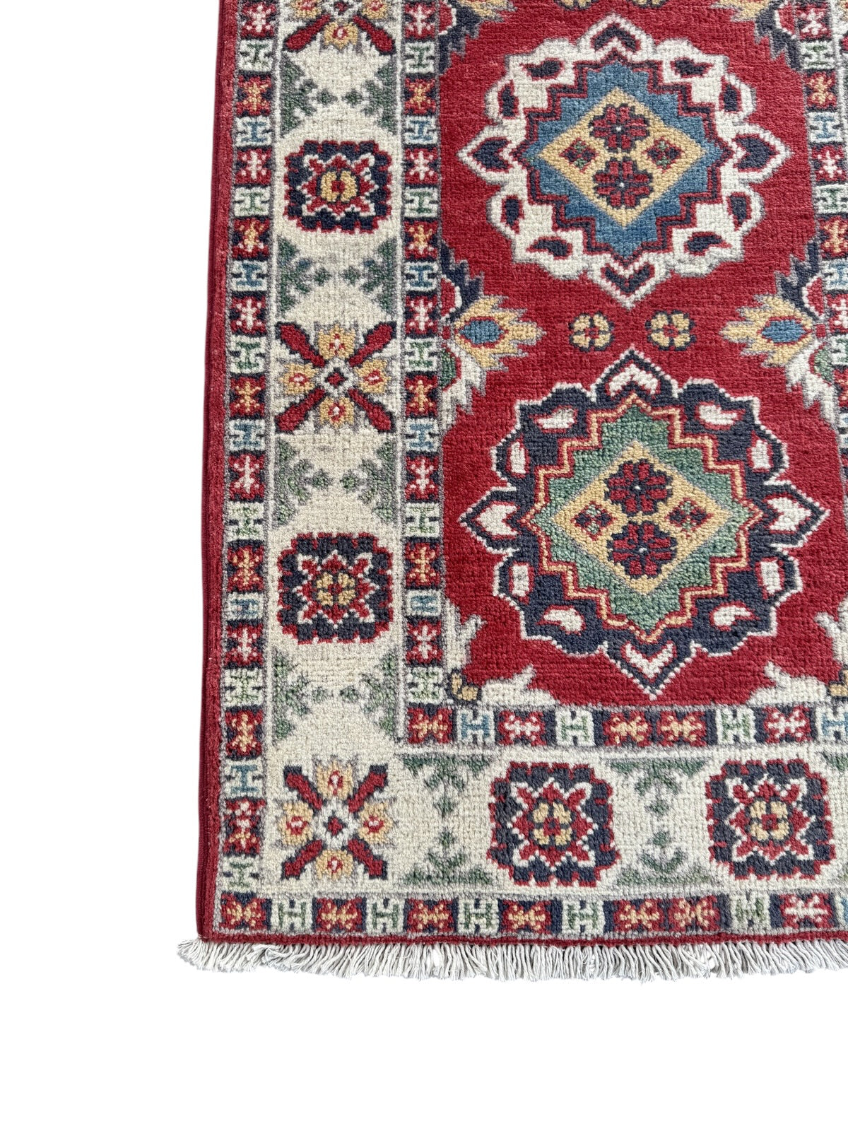 Handmade Afghan Kazak Hallway Runner Rug 178 CM x 63 CM SK#1503