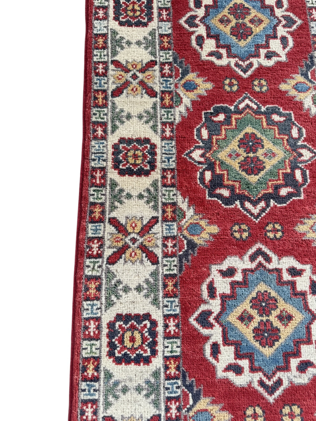 Handmade Afghan Kazak Hallway Runner Rug 178 CM x 63 CM SK#1503