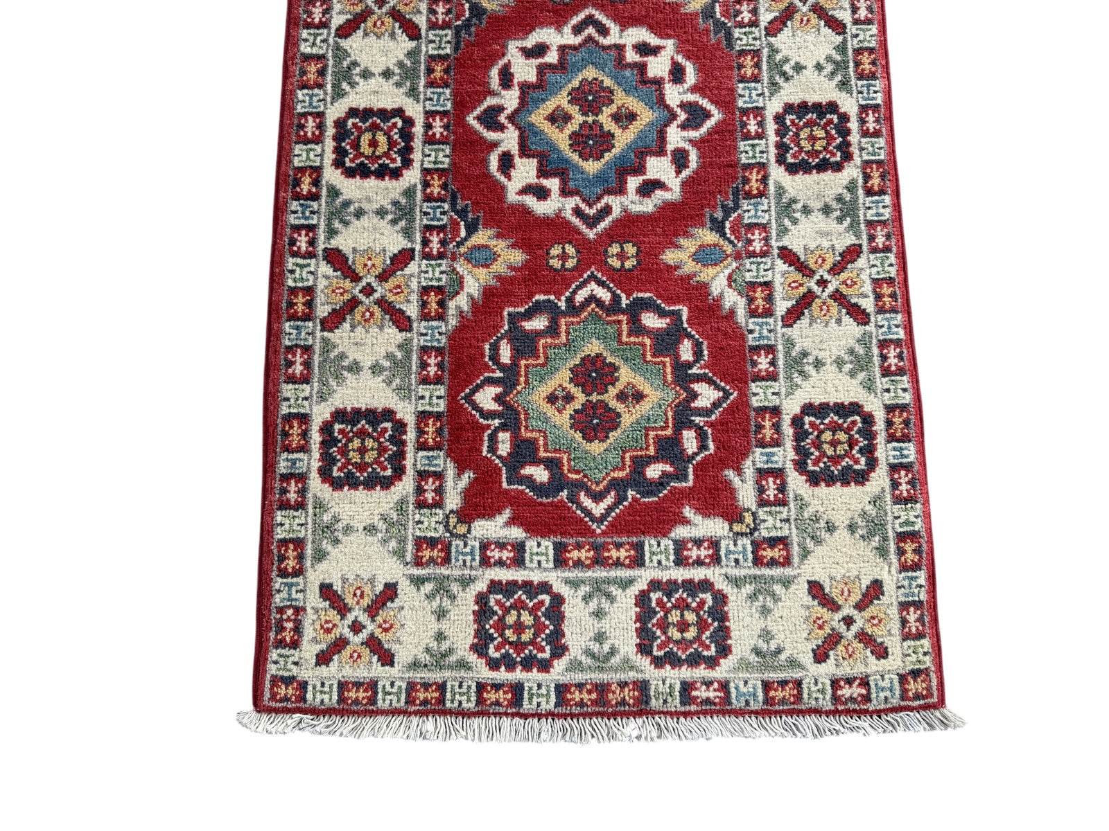Handmade Afghan Kazak Hallway Runner Rug 178 CM x 63 CM SK#1503
