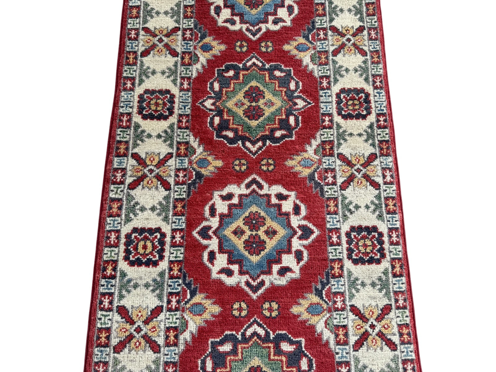 Handmade Afghan Kazak Hallway Runner Rug 178 CM x 63 CM SK#1503