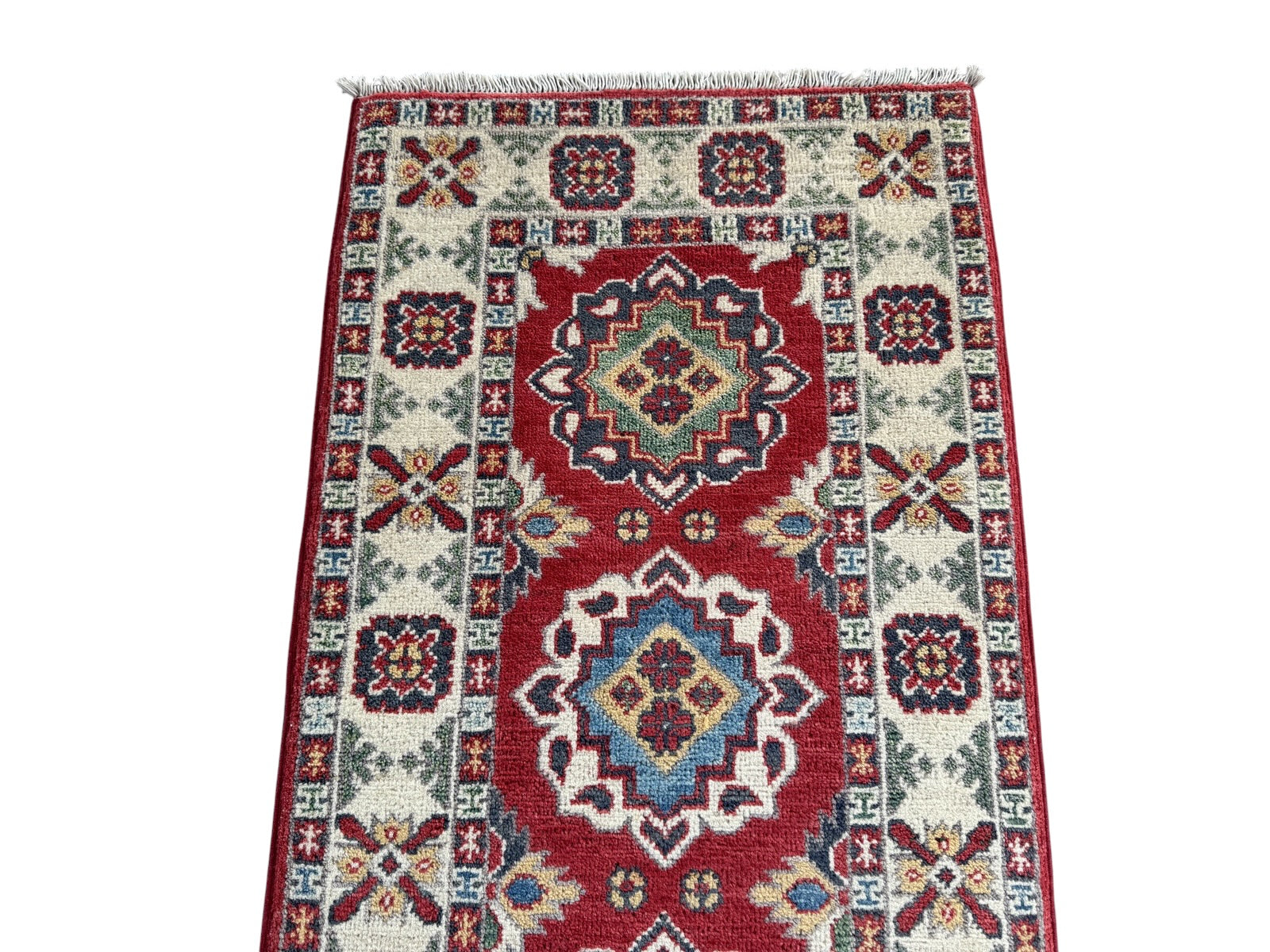 Handmade Afghan Kazak Hallway Runner Rug 178 CM x 63 CM SK#1503