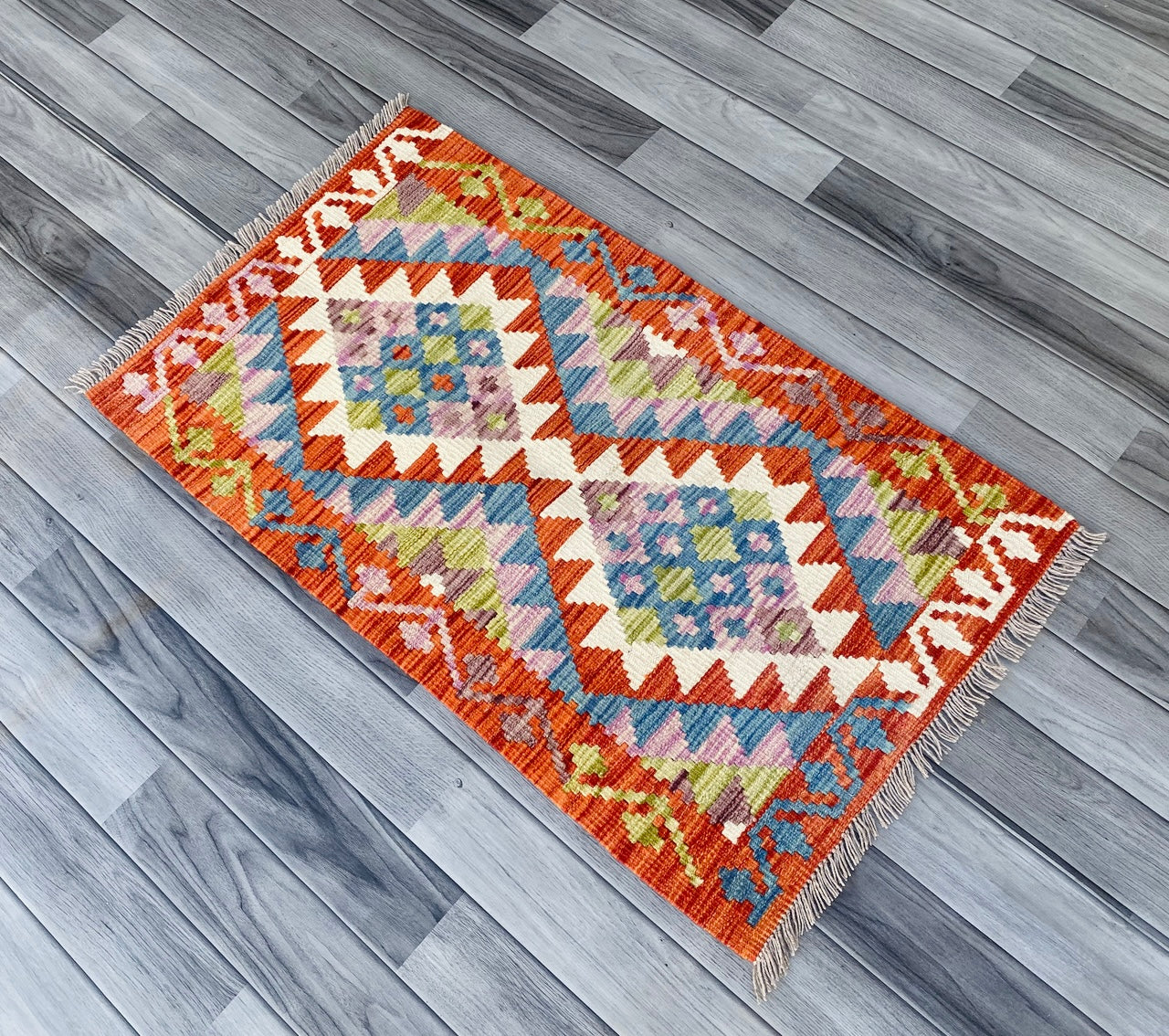 Handmade Afghan Chobi Kilim Rug 100 CM x 59 CM ( SS # 42 )