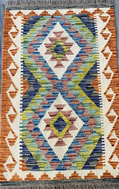 Handmade Afghan Chobi Kilim Rug 93 CM x 60 CM ( SS # 41 )