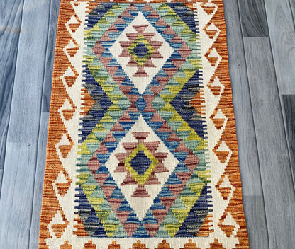 Handmade Afghan Chobi Kilim Rug 93 CM x 60 CM ( SS # 41 )