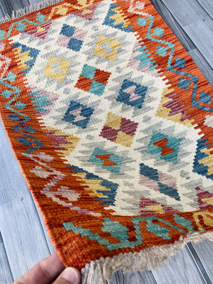 Handmade Afghan Chobi Kilim Rug 83 CM x 50 CM ( SS # 40 )