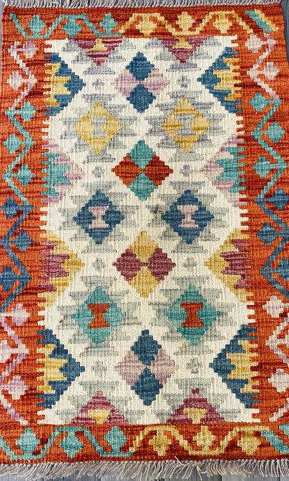 Handmade Afghan Chobi Kilim Rug 83 CM x 50 CM ( SS # 40 )