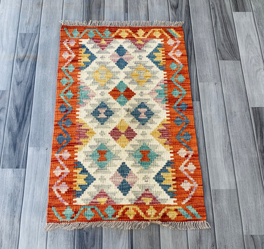 Handmade Afghan Chobi Kilim Rug 83 CM x 50 CM ( SS # 40 )