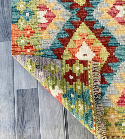 Handmade Afghan Chobi Kilim Rug 90 CM x 58 CM ( SS # 39 )