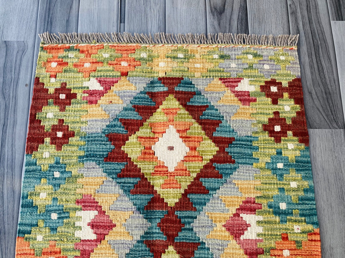 Handmade Afghan Chobi Kilim Rug 90 CM x 58 CM ( SS # 39 )