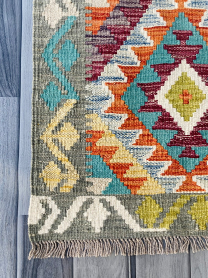 Handmade Afghan Chobi Kilim Rug 94 CM x 58 CM ( SS # 38 )