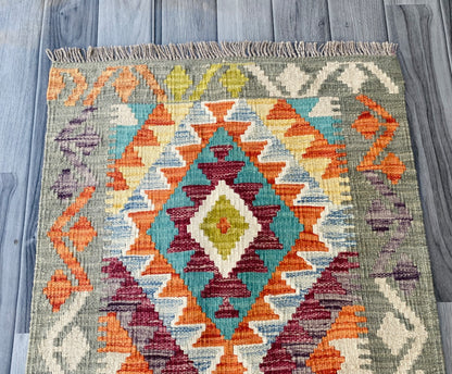 Handmade Afghan Chobi Kilim Rug 94 CM x 58 CM ( SS # 38 )