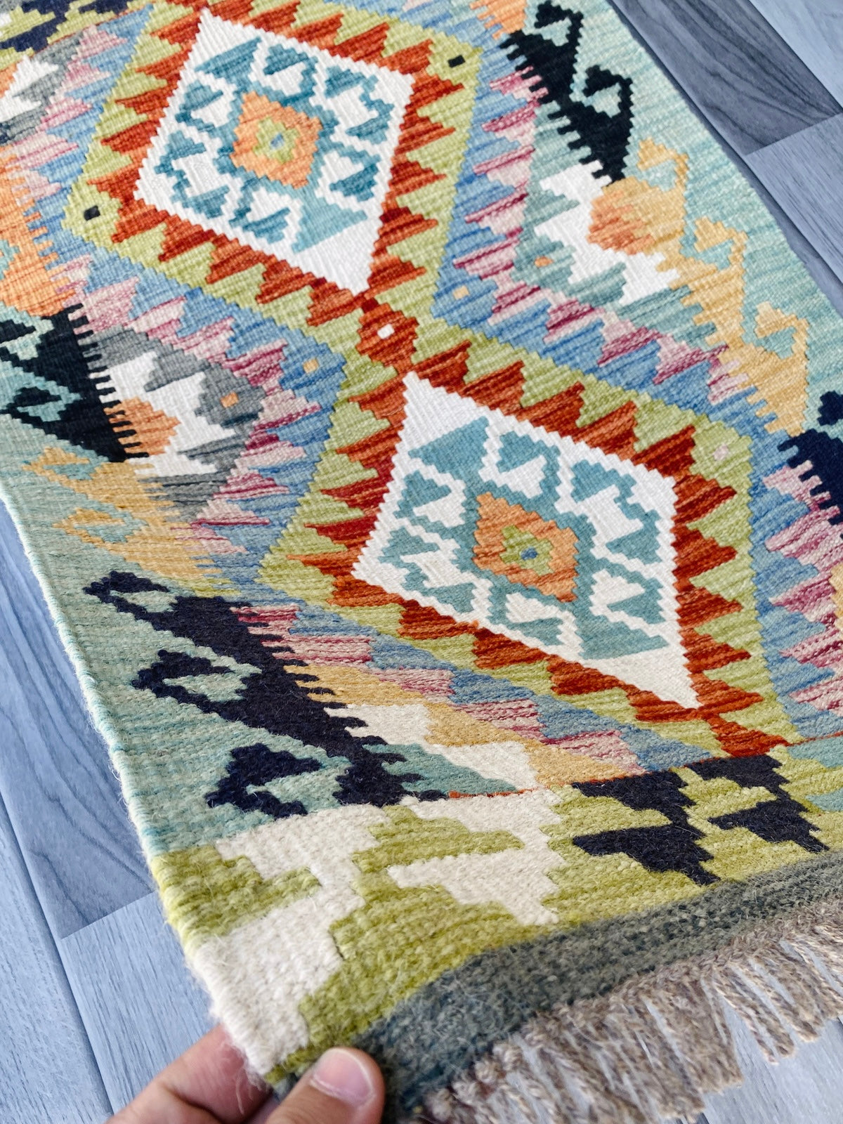 Handmade Afghan Chobi Kilim Rug 96 CM x 59 CM ( SS # 37 )