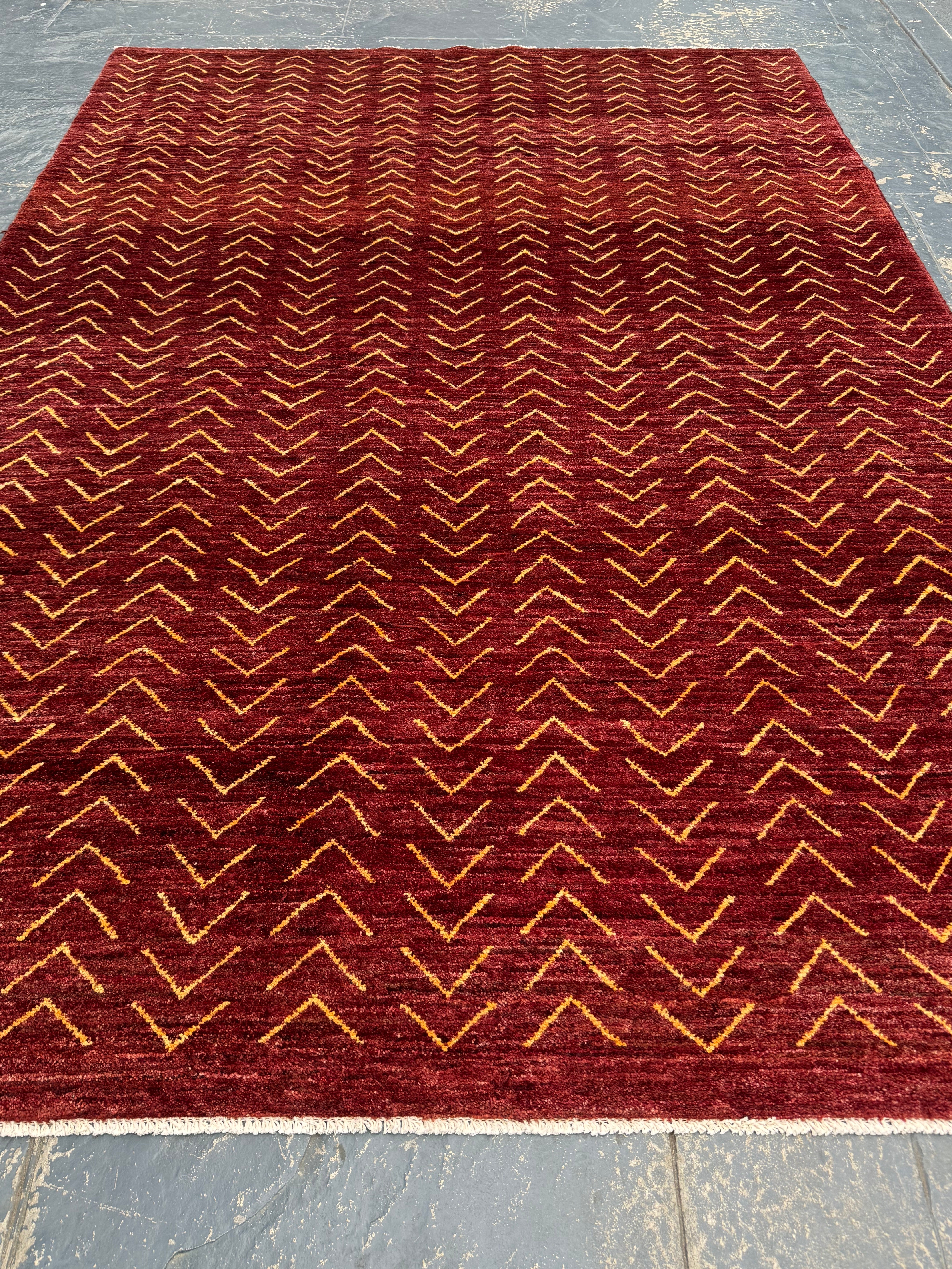 Handmade Afghan Red Gabbeh Rug, 266 x 181 CM