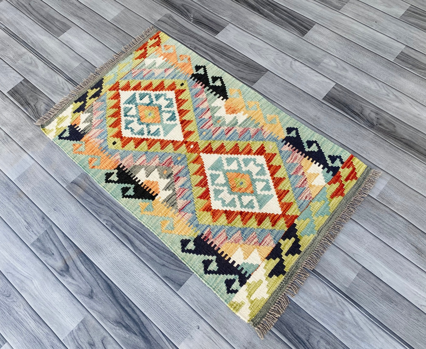 Handmade Afghan Chobi Kilim Rug 96 CM x 59 CM ( SS # 37 )