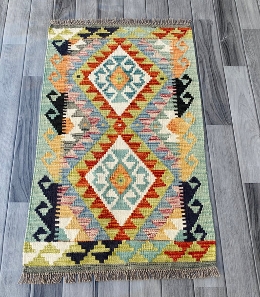 Handmade Afghan Chobi Kilim Rug 96 CM x 59 CM ( SS # 37 )